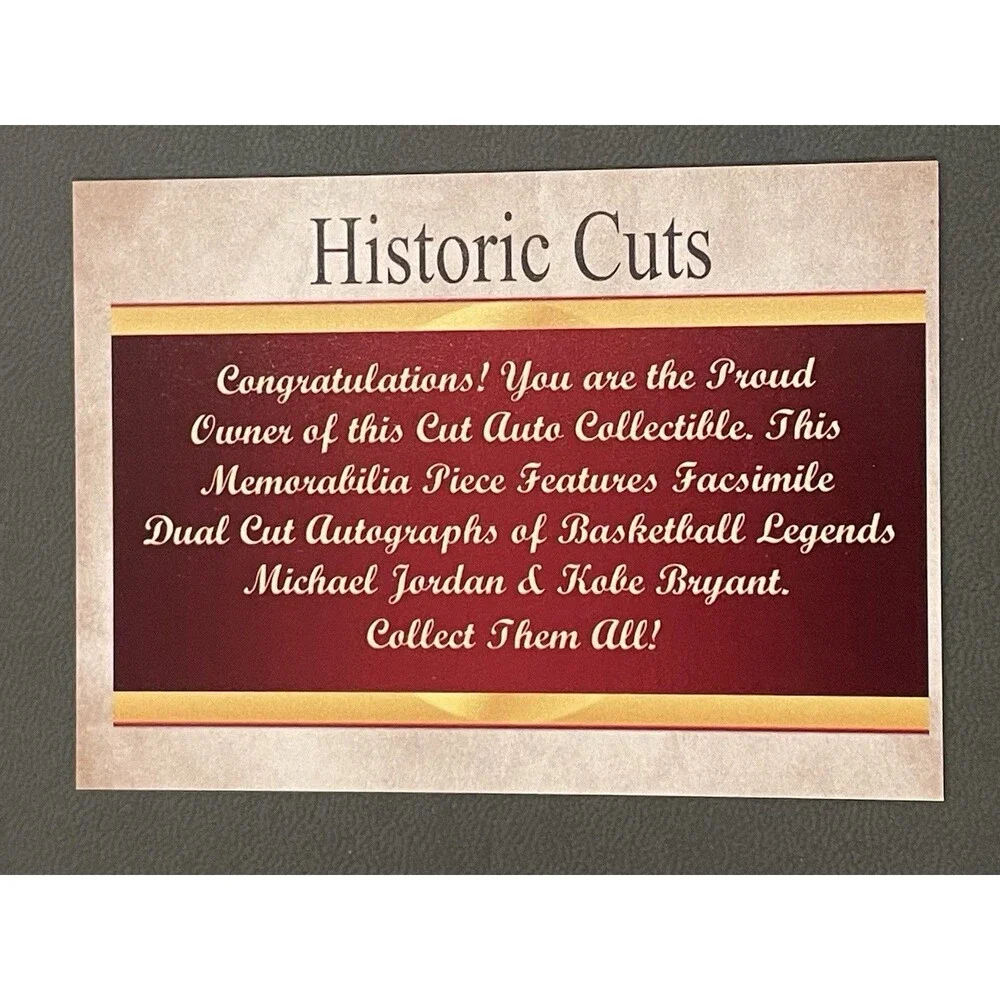 Michael Jordan Kobe Bryant Historic Cuts Auto Fascimile Dual Basketball Card